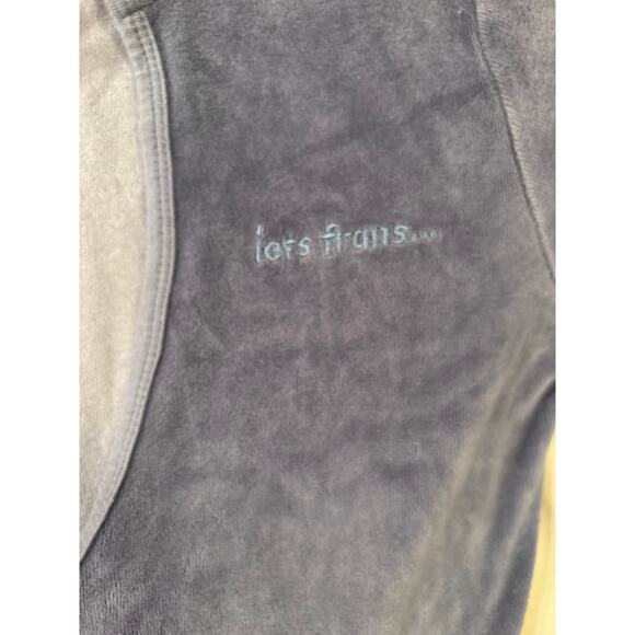 Iets Frans Velour Hooded Jumpsuit – Blue/Gray – Size M – Y2K Lounge One Piece - Picture 5 of 9